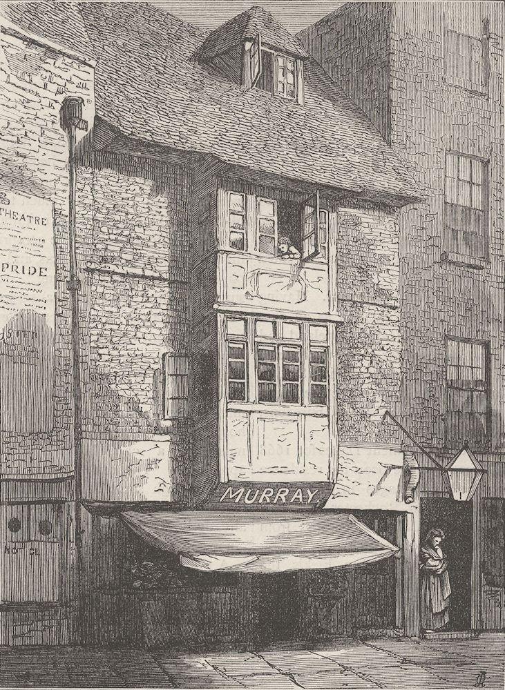 ALDWYCH. Old Houses in Wych Street. London c1880 antique print picture